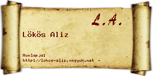 Lökös Aliz névjegykártya